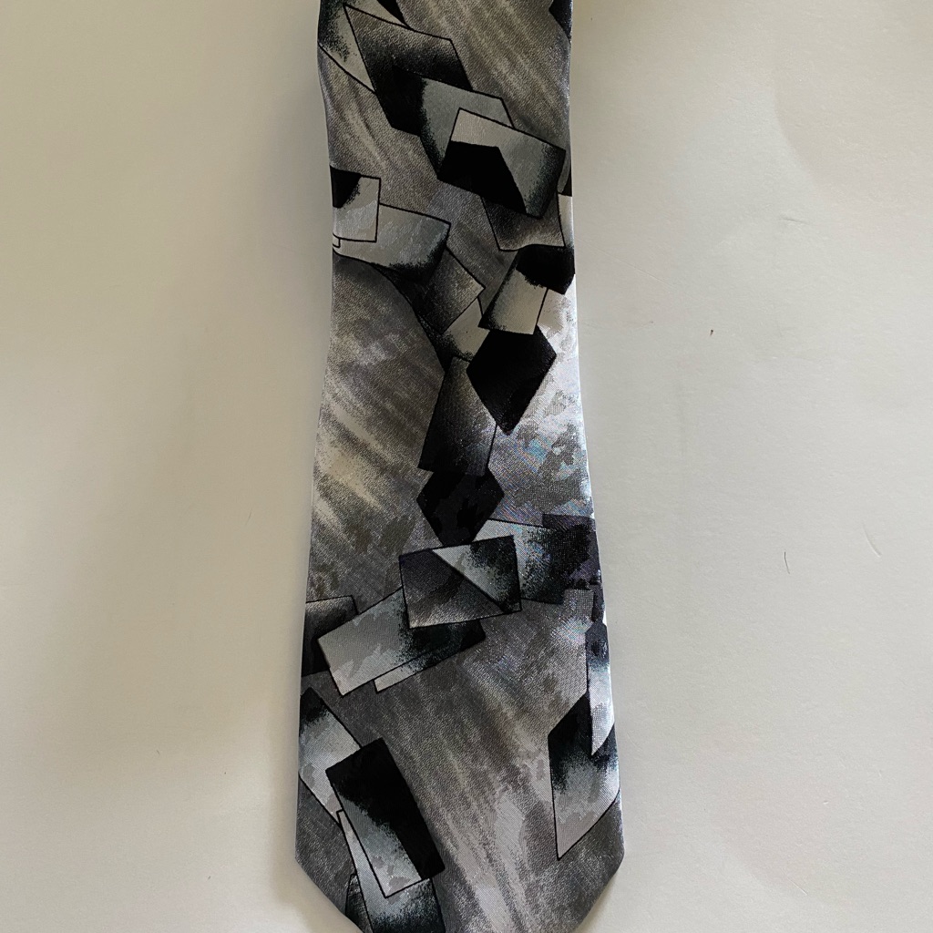 Preowned Prince Bellini Tie SilverBlack Nice